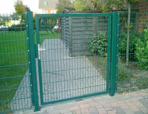 Zauntür / Gartentor Premium-Line Moosgrün Höhe 160 cm Breite 150 cm (lichte Weite) 5 Jahre Garantie - Top Qualität