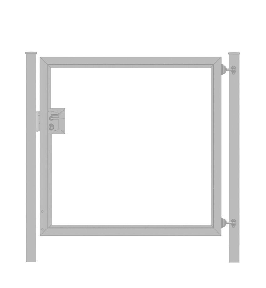 Gartentor 1-flügelig Premium für senkrechte Holzfüllung; verzinkt; Breite 125 cm x Höhe 80 cm