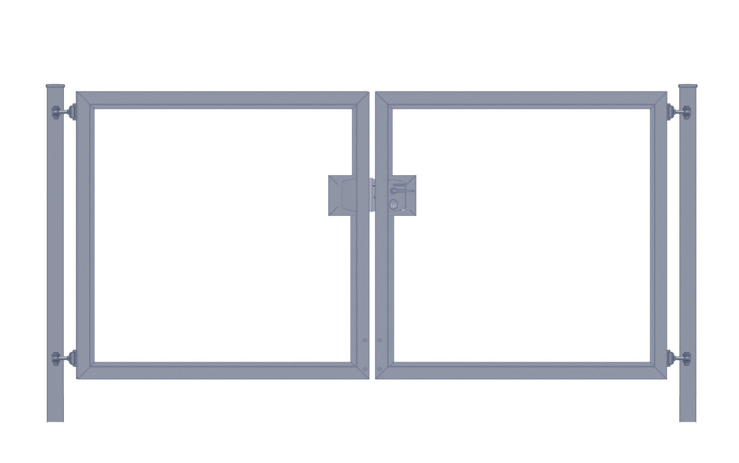 Doppelflügeltor / Hoftor elektrisch Premium (2-flügelig) symmetrisch für waagerechte Holzfüllung; anthrazit; Breite 400 cm x Höhe 100 cm