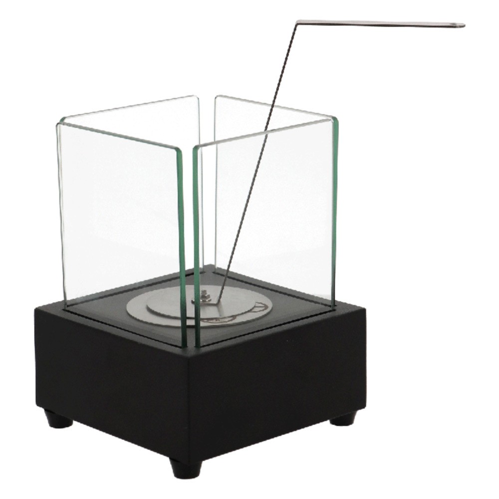 Esschert Design Tischkamin Bio-Ethanol Tischfeuer quadratisch Anthrazit 16cm