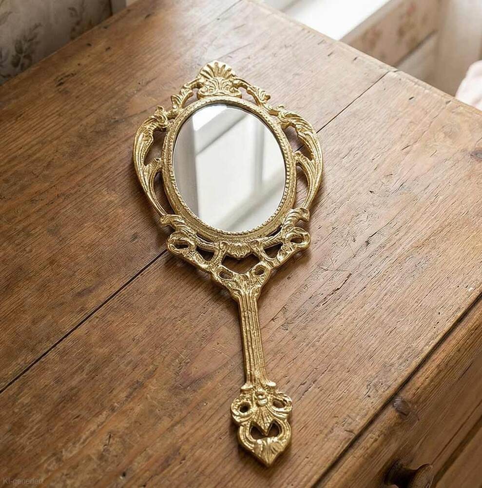 Handspiegel Prinzessin Gold Barock Schminkspiegel Antik-Stil Karneval Halloween
