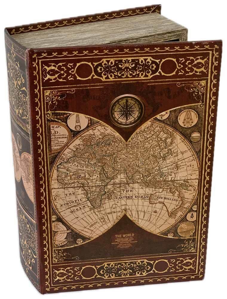 Hohles Buch mit Geheimfach Buchversteck Atlas Antik-Stil 21 cm