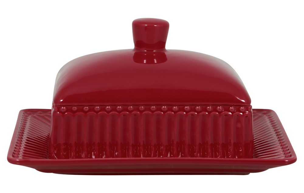 Greengate Butterdose Alice Claret Red Porzellan 9cm Rot