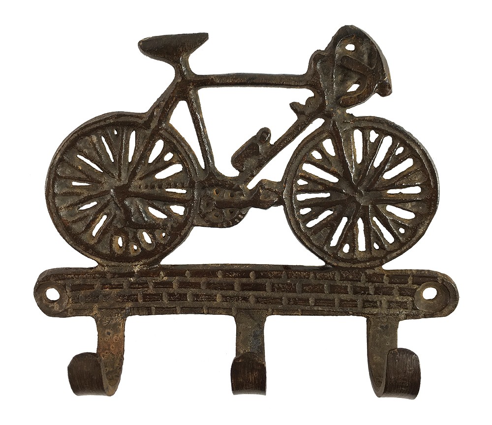 Wandgarderobe Fahrrad Garderobe Rennrad Gusseisen Antik-Stil Braun