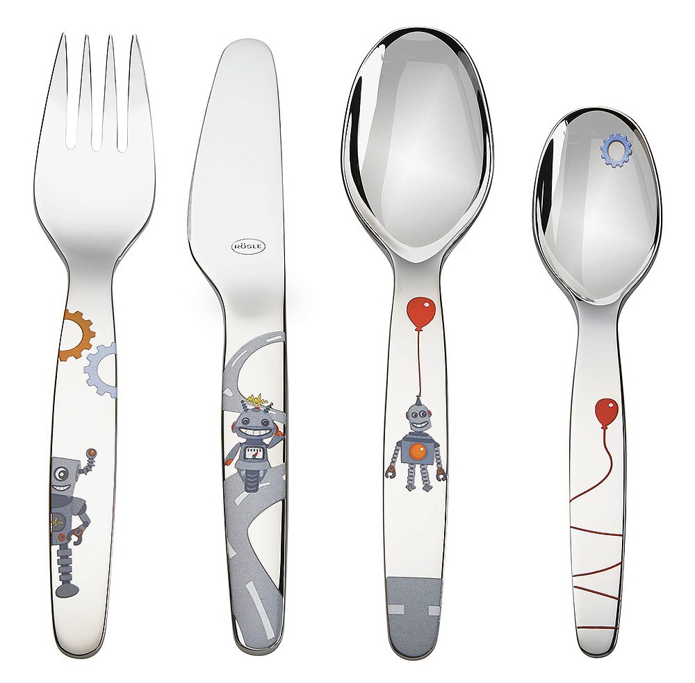 Rösle Kinderbesteck Set 4-tlg. Kleiner Roboter Edelstahl