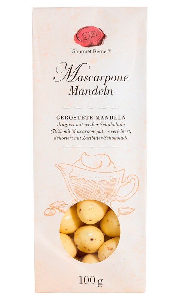 Gourmet Berner Mascarpone Mandeln mit weißer Schokolade 100 g