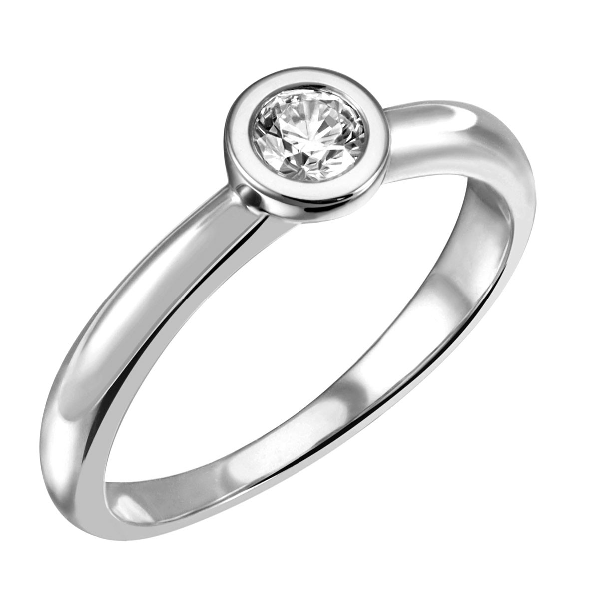 Stella Diamant Ring 585/- Weißgold 1 Brillant 0.25/ 0.30/ 0.40 ct. VS/G