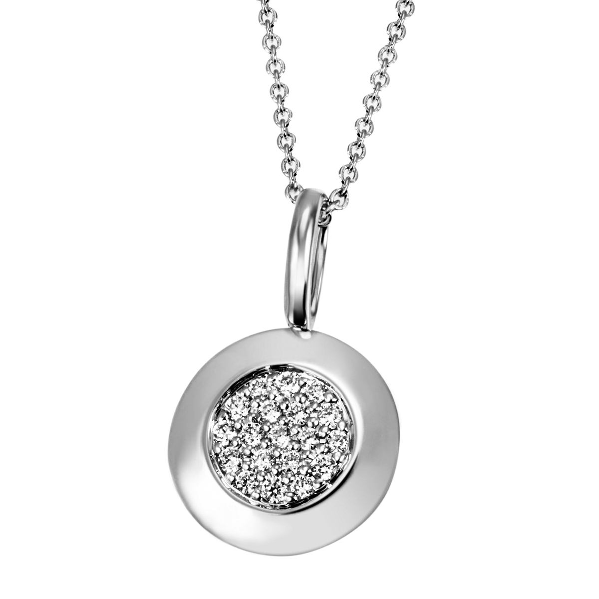 Collier Moon 750 Weissgold 19 Brillanten 0.09 ct. SI1/H