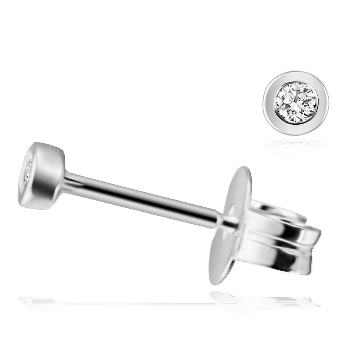 Stella Diamant Ohrstecker Paar 585/- Weißgold 2 Brillanten zus. 0.05/ 0.10/ 0.15...