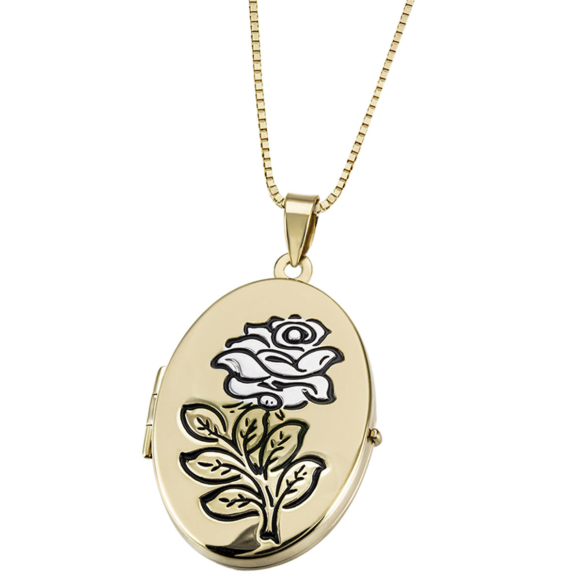 Collier Medaillon 585 Gelbgold Rose