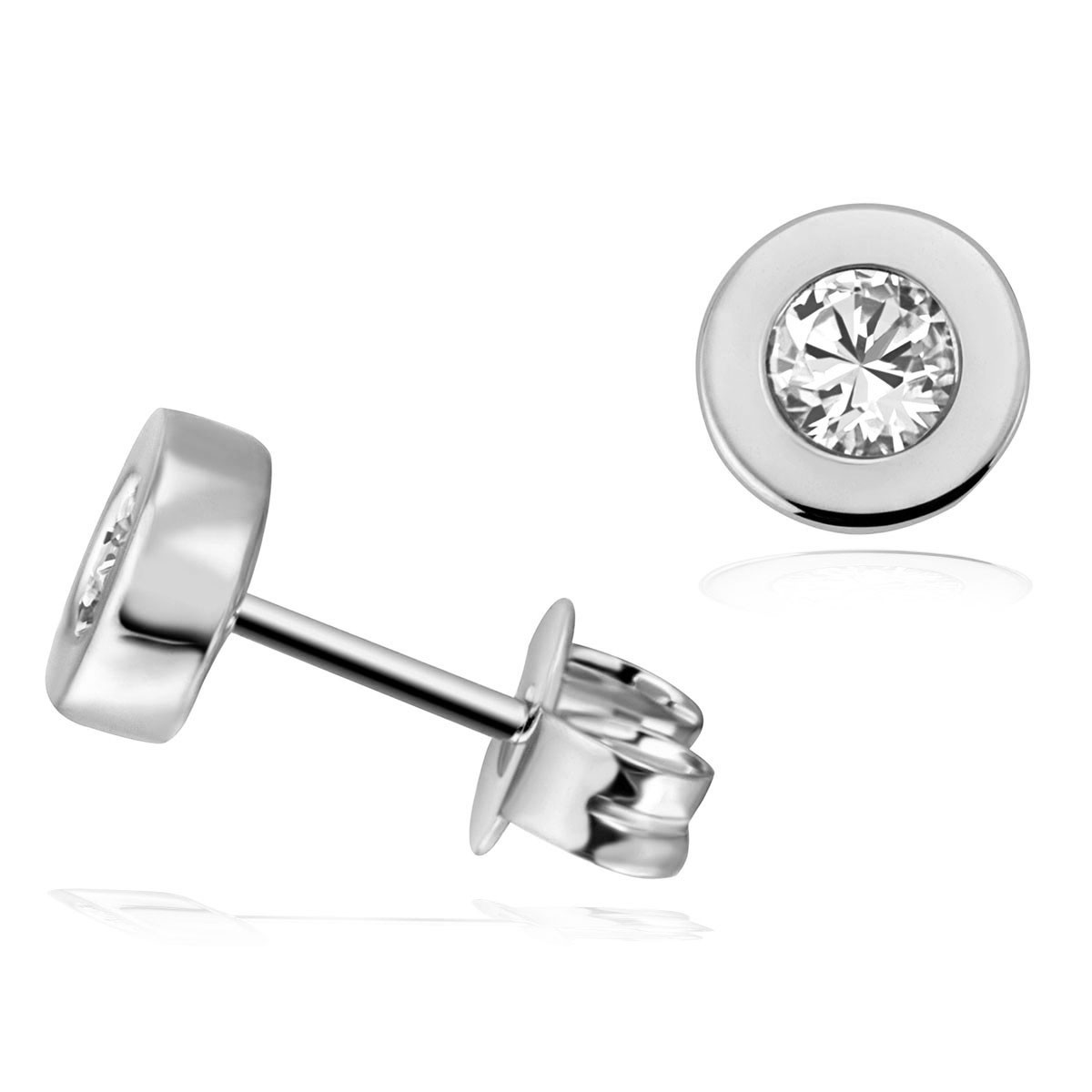 Stella Diamant Ohrstecker Paar 585/- Weißgold 2 Brillanten zus. 0.50 ct. VS/G