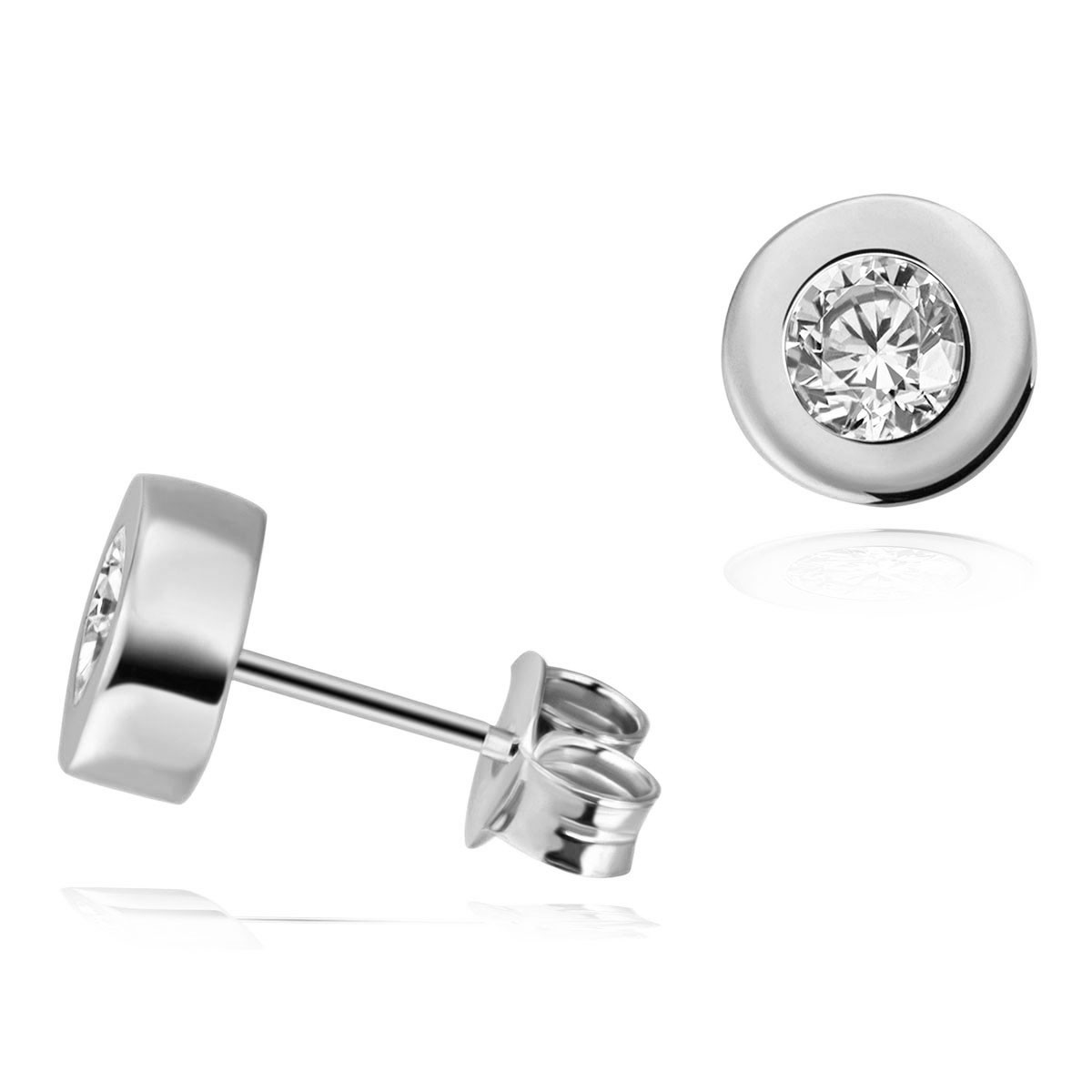 Stella Diamant Ohrstecker Paar 750/- Weißgold 2 Brillanten zus. 1.00 ct. Lupenre...