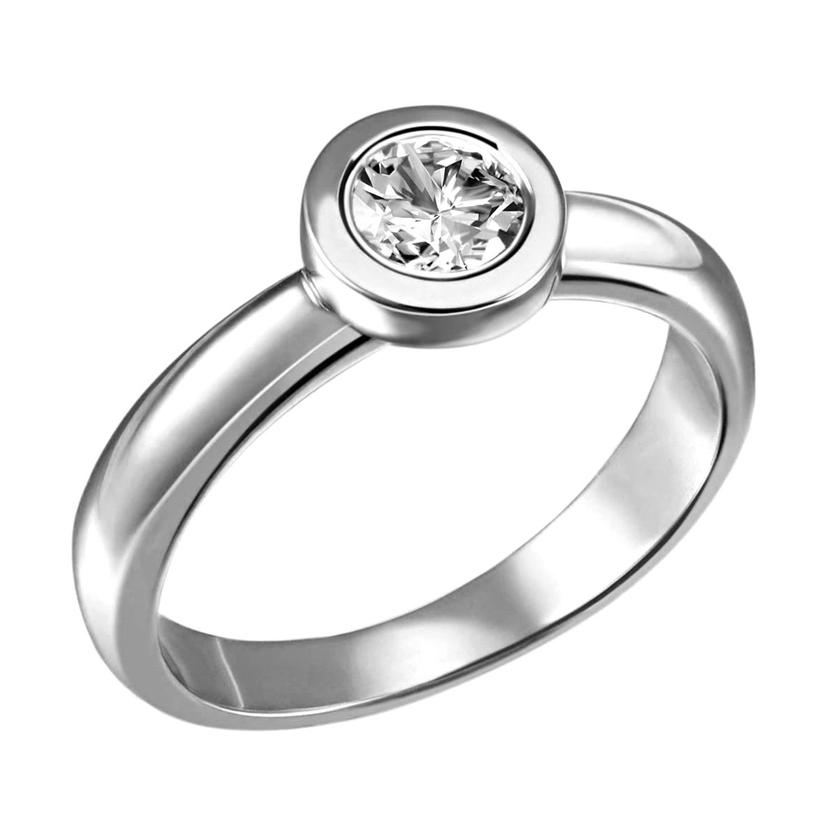 Stella Diamant Ring 750/- Weißgold 1 Brillant 0.50 ct. Lupenrein oder SI - Exper...