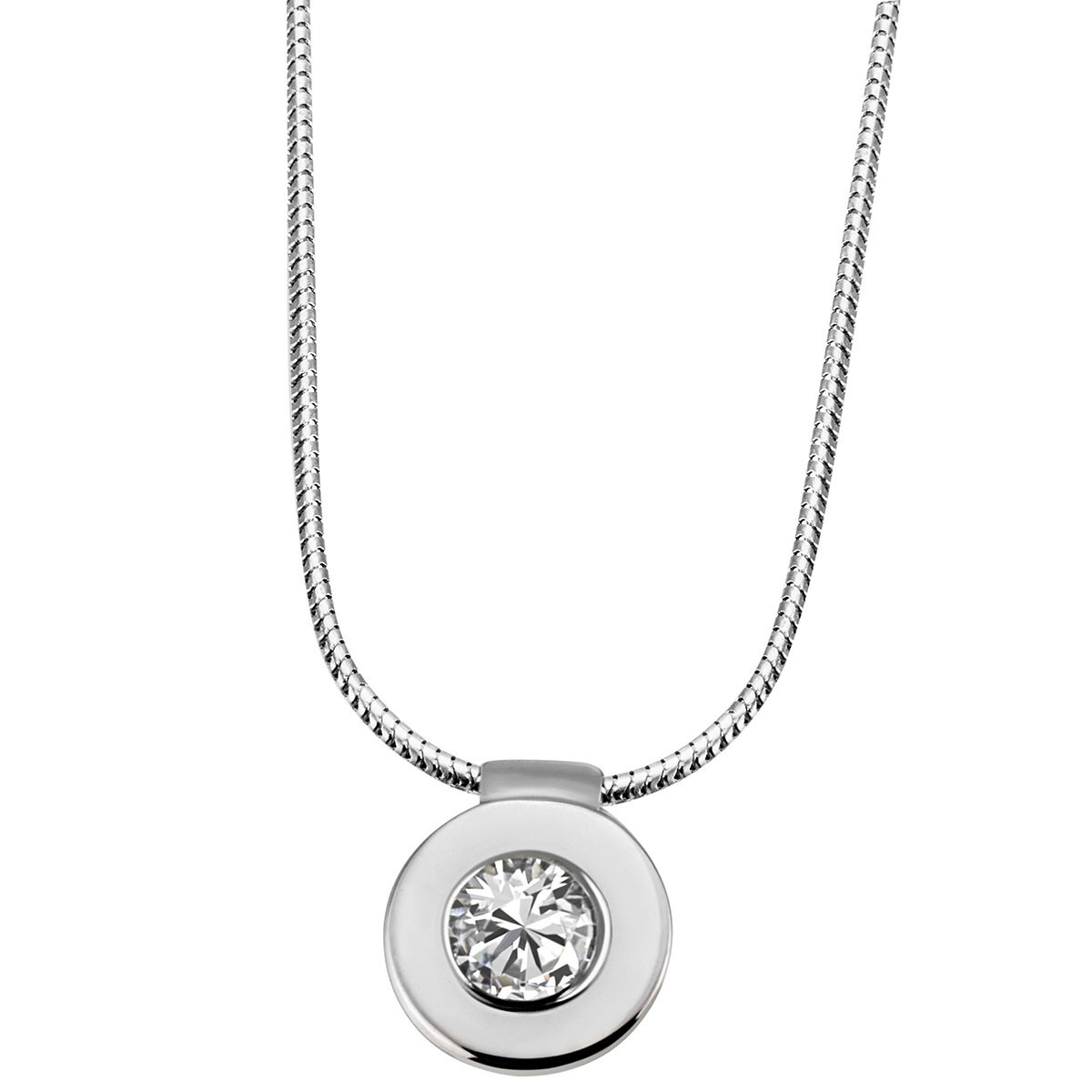 Stella Diamant Collier 750/- Weißgold 1 Brillant 0.50 ct. Lupenrein oder SI - Ex...