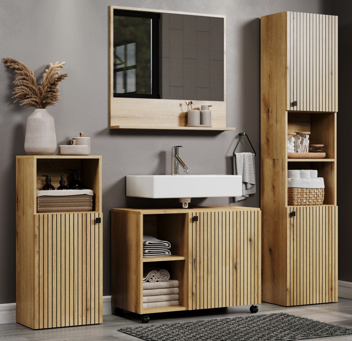 Badmöbel Set Bliss in Evoke Eiche 180 cm