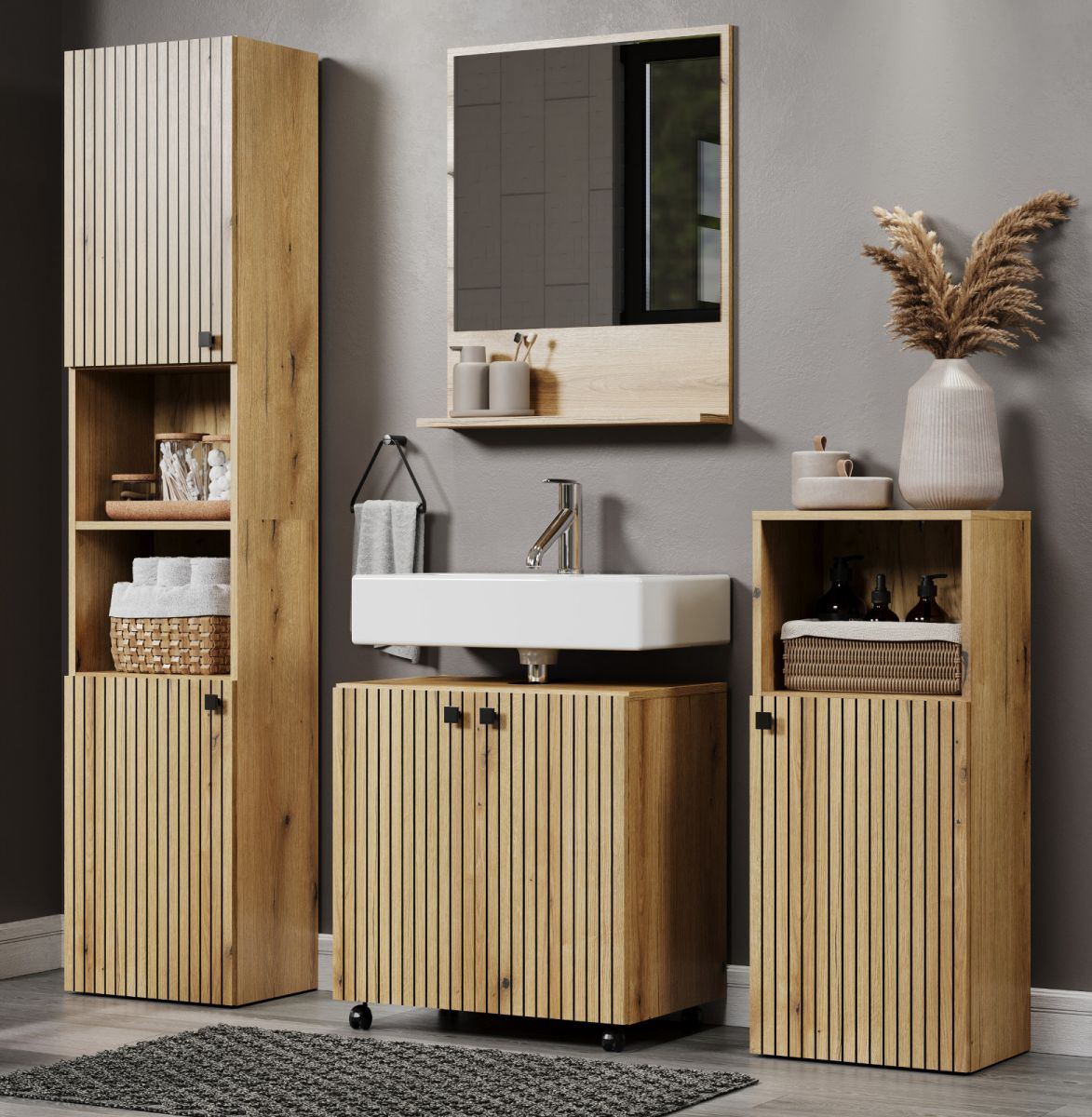 Badmöbel Set Bliss in Evoke Eiche 160 cm