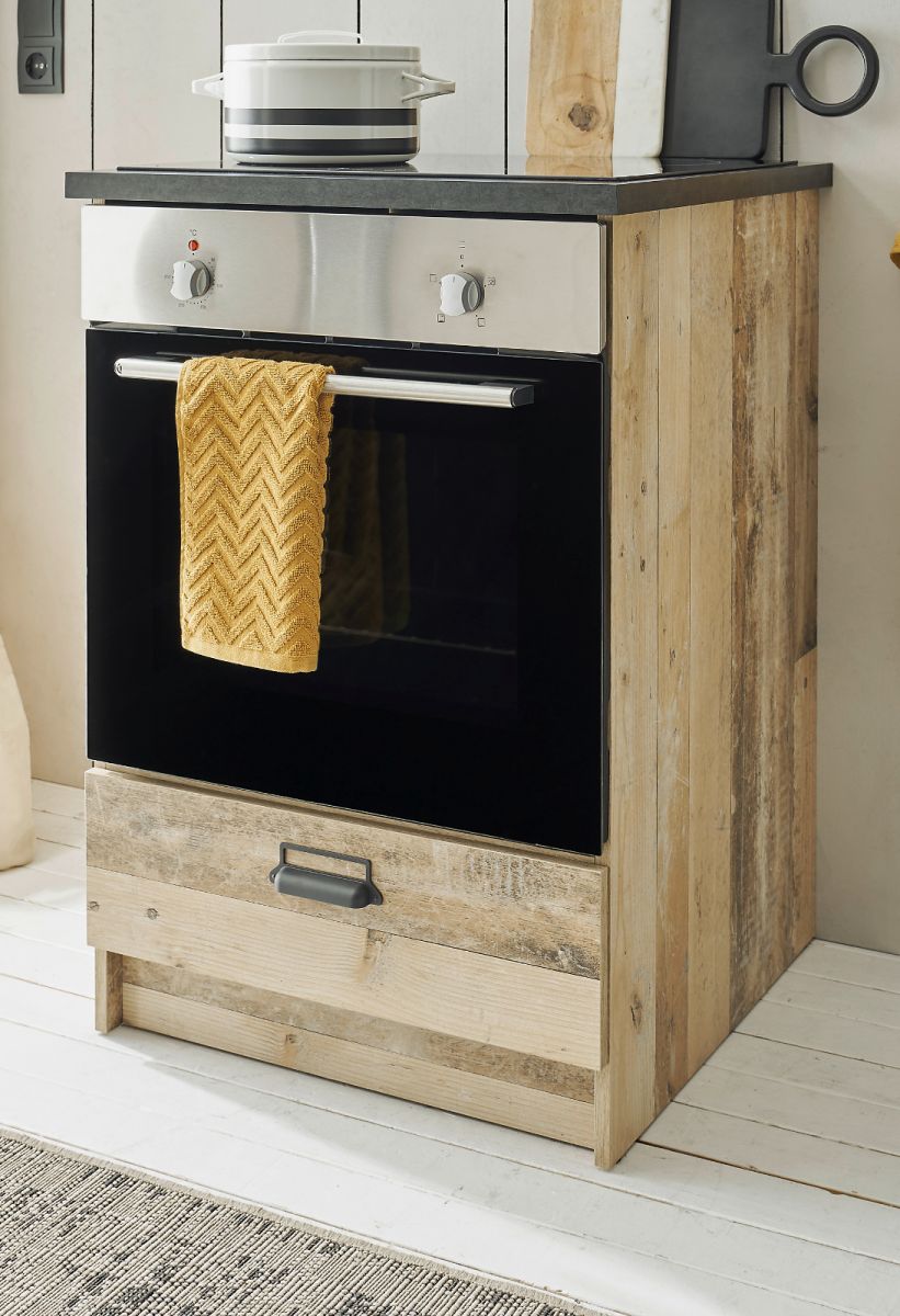 Küche Herdumbauschrank Stove in Used Wood hell 63 x 93 cm