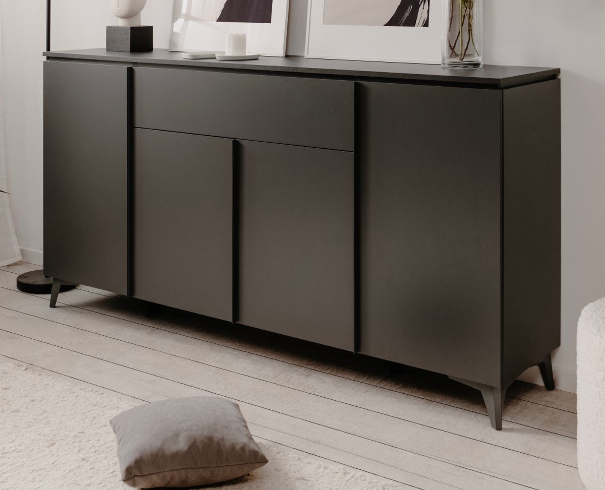 Sideboard Visby in grau und Schiefer 177 x 92 cm
