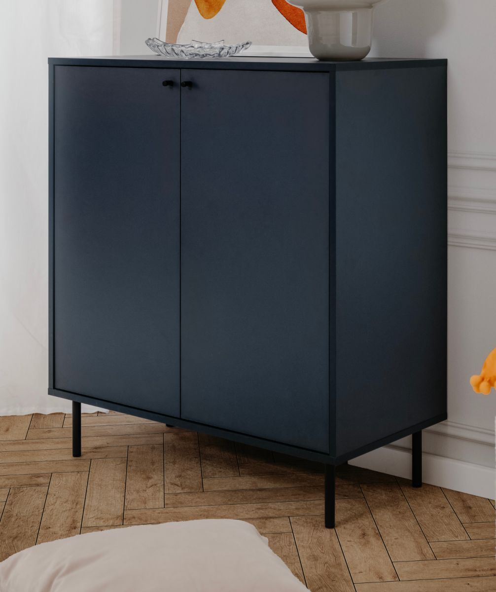 Kommode Barina in blau 80 x 90 cm