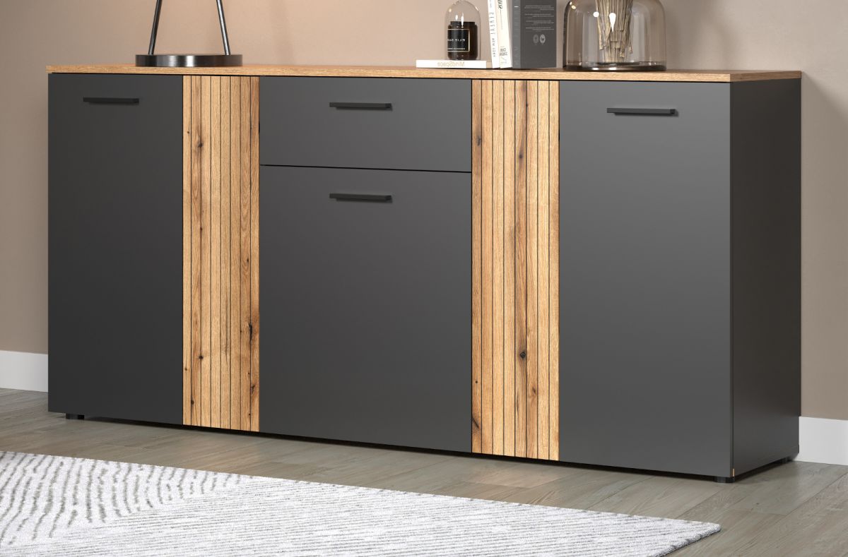 Sideboard Esteban in grau und Eiche Evoke 181 cm