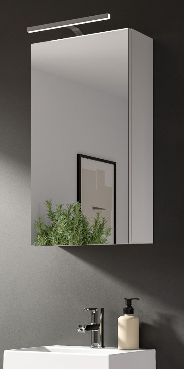 Badezimmer Spiegelschrank Larik in weiß 38 x 77 cm