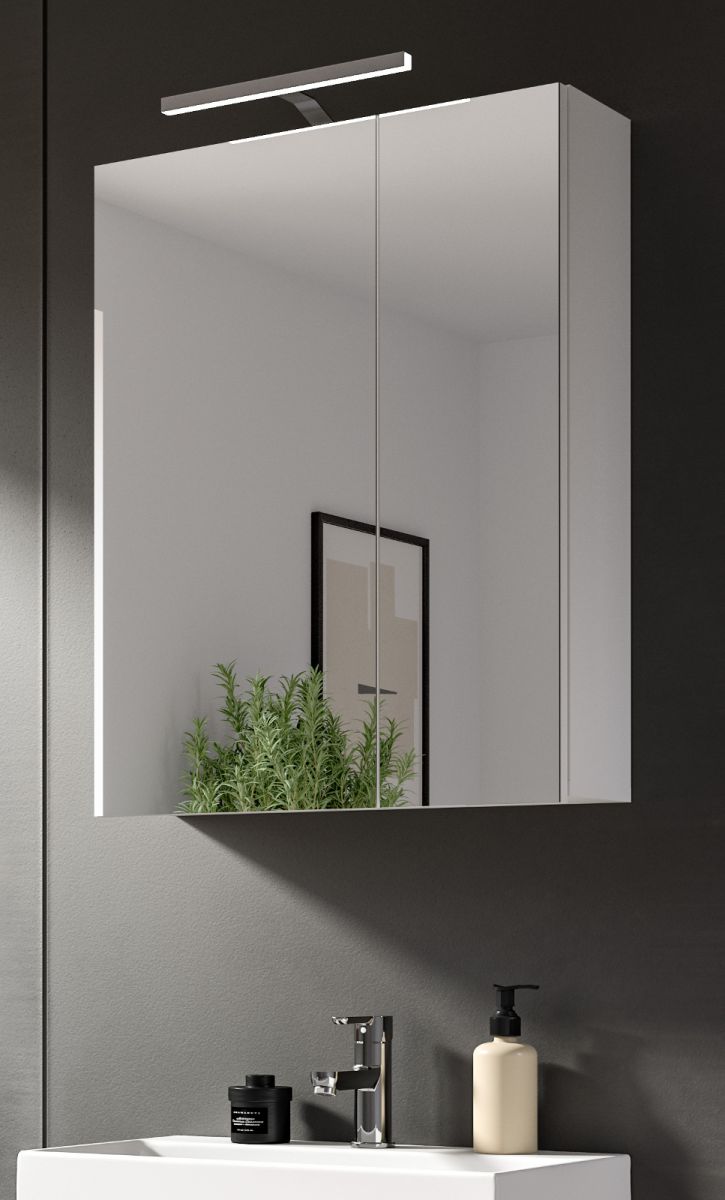 Badezimmer Spiegelschrank Larik in weiß 60 x 77 cm