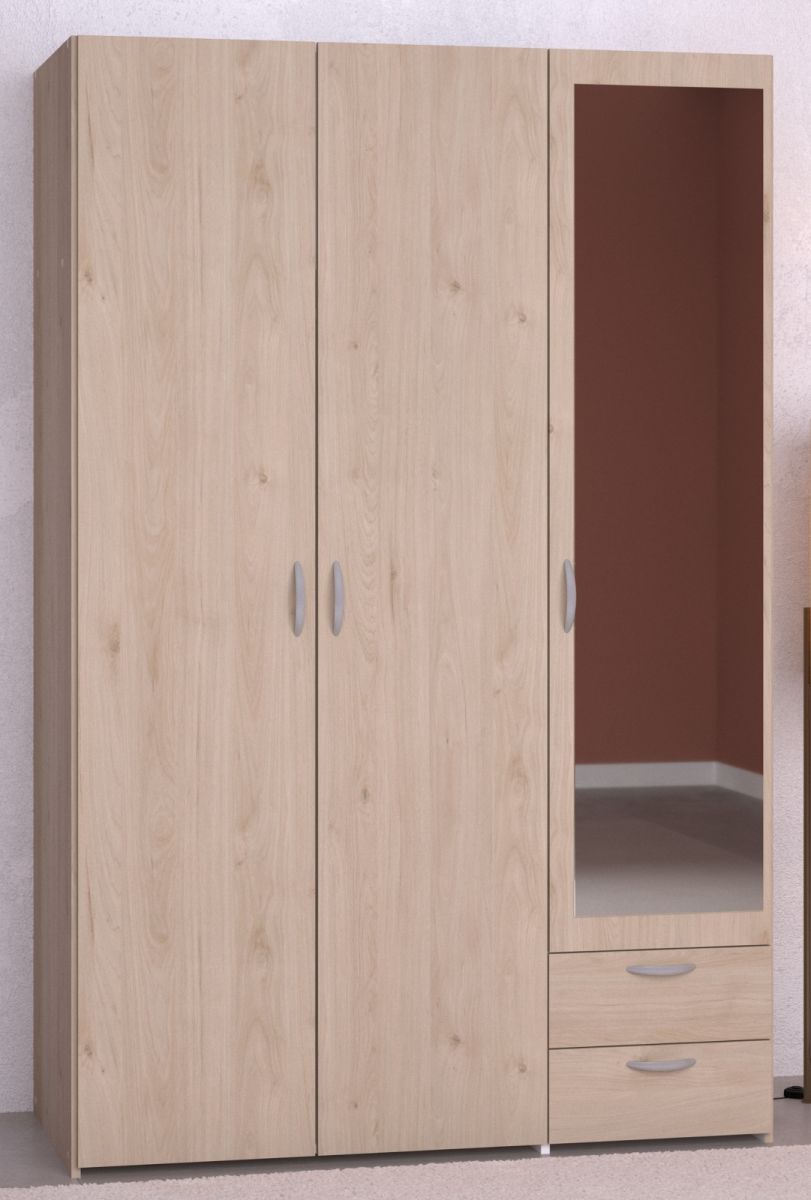 Furn.Design Kleiderschrank Enjour in Eiche mit Spiegel 120 cm