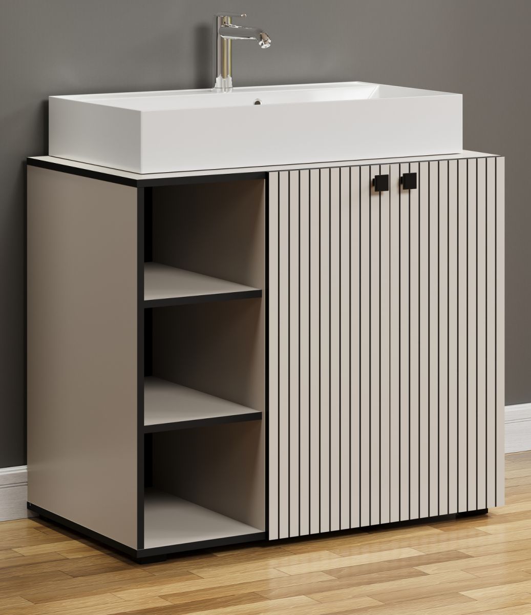 Waschtisch Bliss in grau inklusive Waschbecken 90 cm