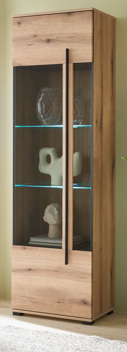 Vitrine Design-D in Evoke Eiche 60 x 200 cm