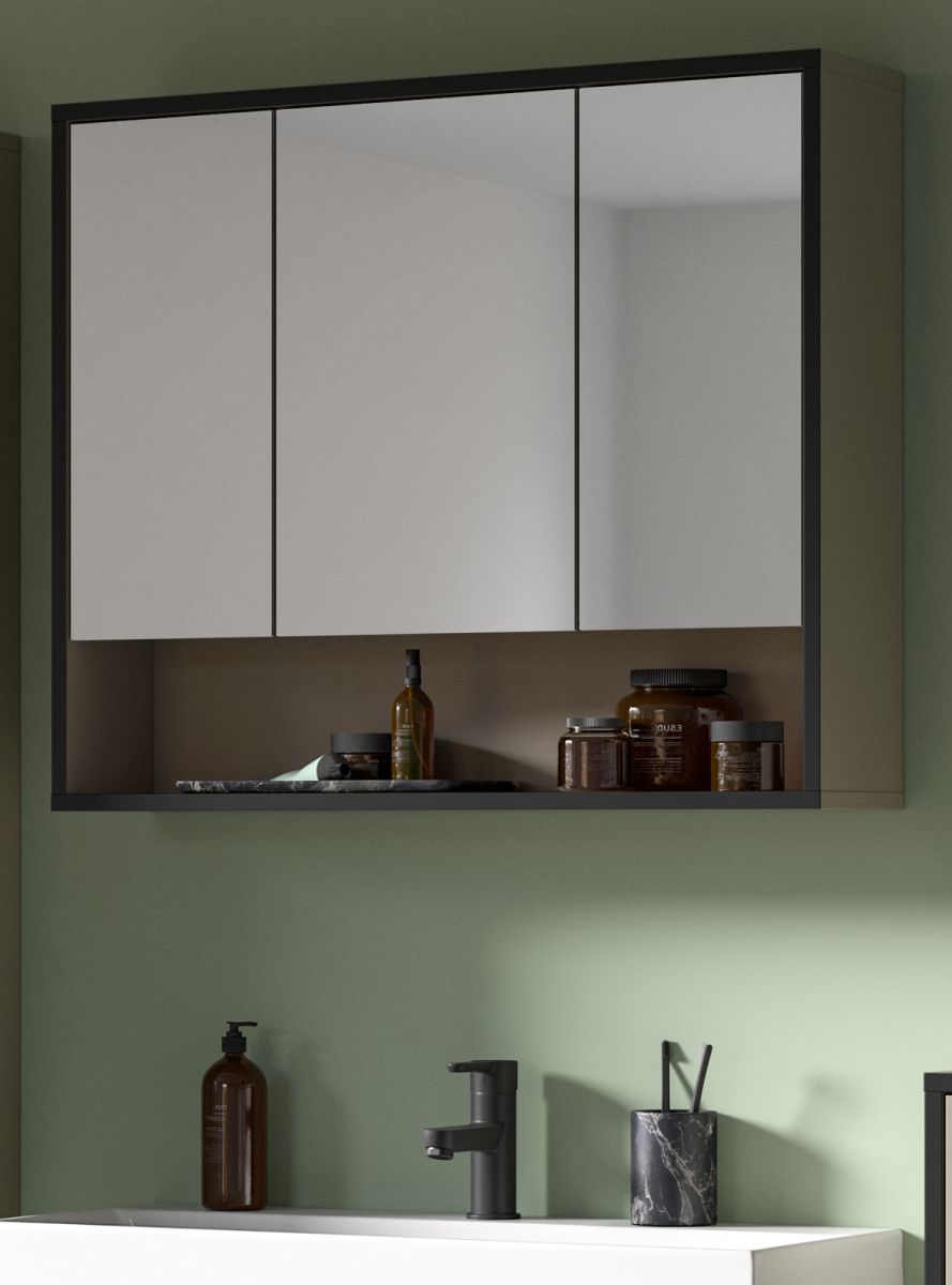 Badezimmer Spiegelschrank Scana in sand 80 cm