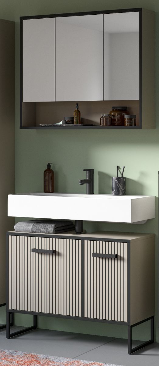 Badmöbel Set 2-teilig Scana in sand 80 x 192 cm