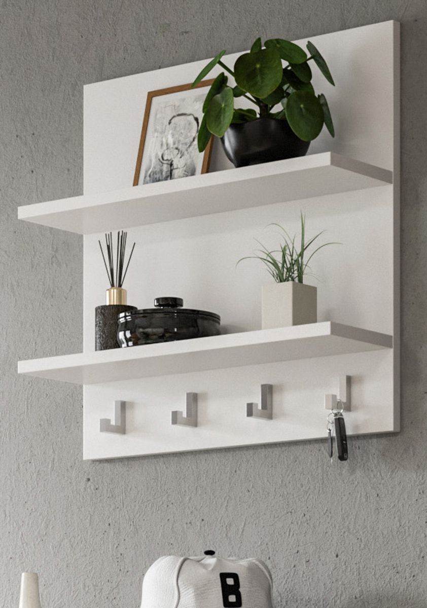 Wandregal mit Haken SystemX in weiß 52 x 52 cm