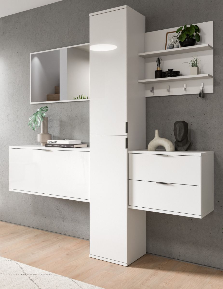 Garderobe Set 5-teilig SystemX in weiß Hochglanz 174 cm