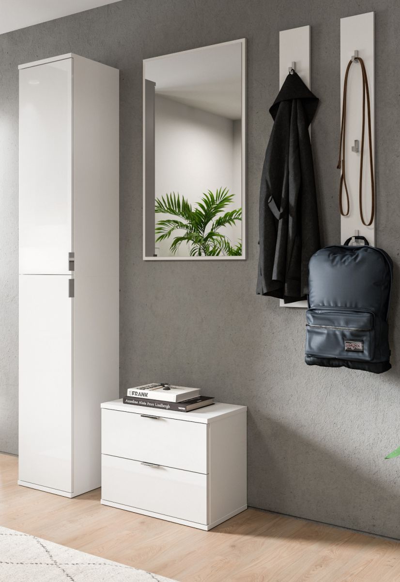 Garderobe Set 5-teilig SystemX in weiß Hochglanz 153 cm