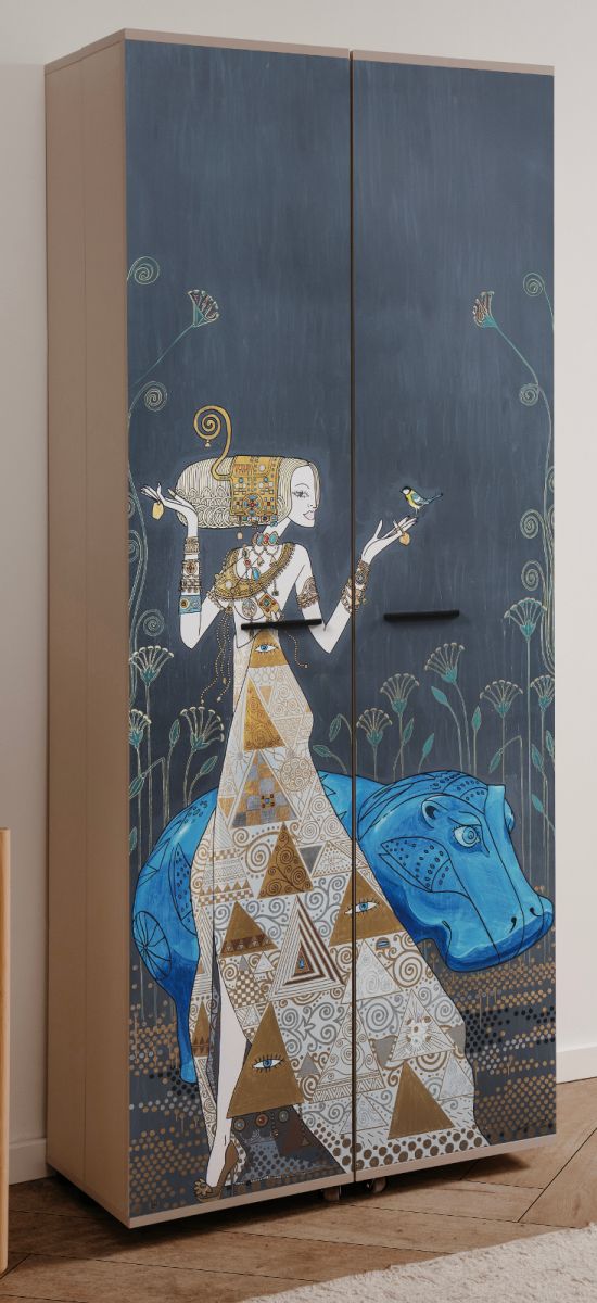 Schuhschrank Logu in Samt Bergonzoli 74 x 182 cm