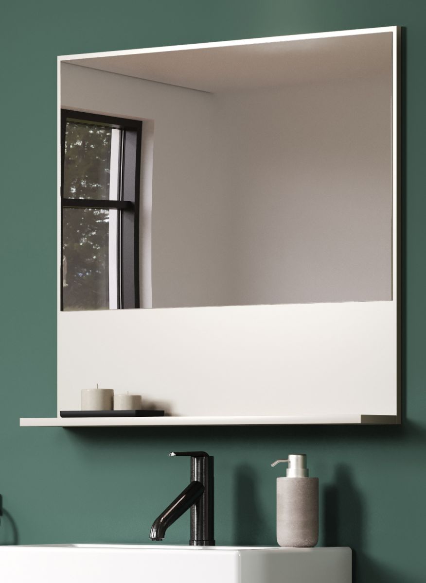 Badezimmer Spiegel Sao Paulo in Sand 80 x 74 cm