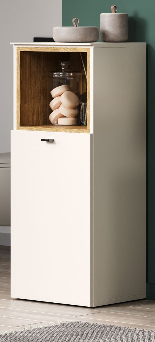 Badezimmer Kommode Sao Paulo in Sand und Eiche 40 x 95 cm