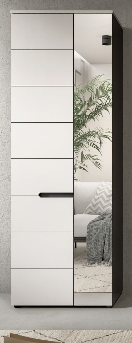 Garderobenschrank / Schuhschrank Cooper in weiß und grau 65 cm