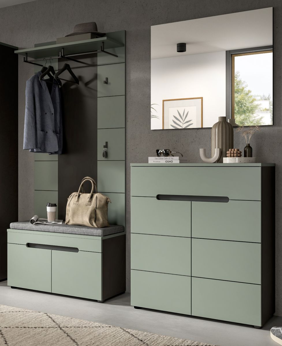 Garderobe Set 4-tlg. Cooper in salbei und grau 175 cm