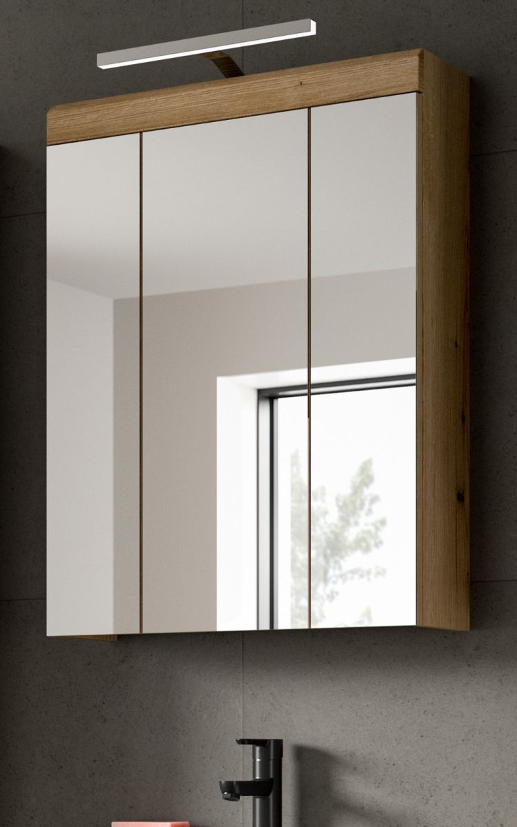 Badezimmer Spiegelschrank Shawn in Eiche 60 cm