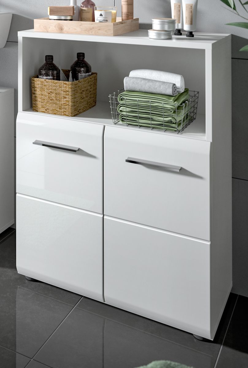 Badezimmer Kommode Cover in weiß Hochglanz 60 x 80 cm