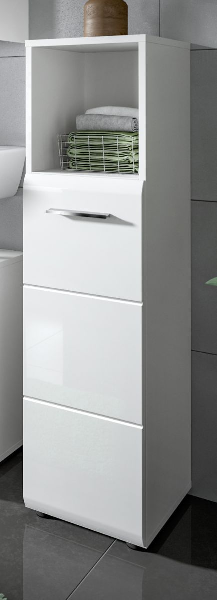 Badezimmer Kommode Cover in weiß Hochglanz 30 x 110 cm