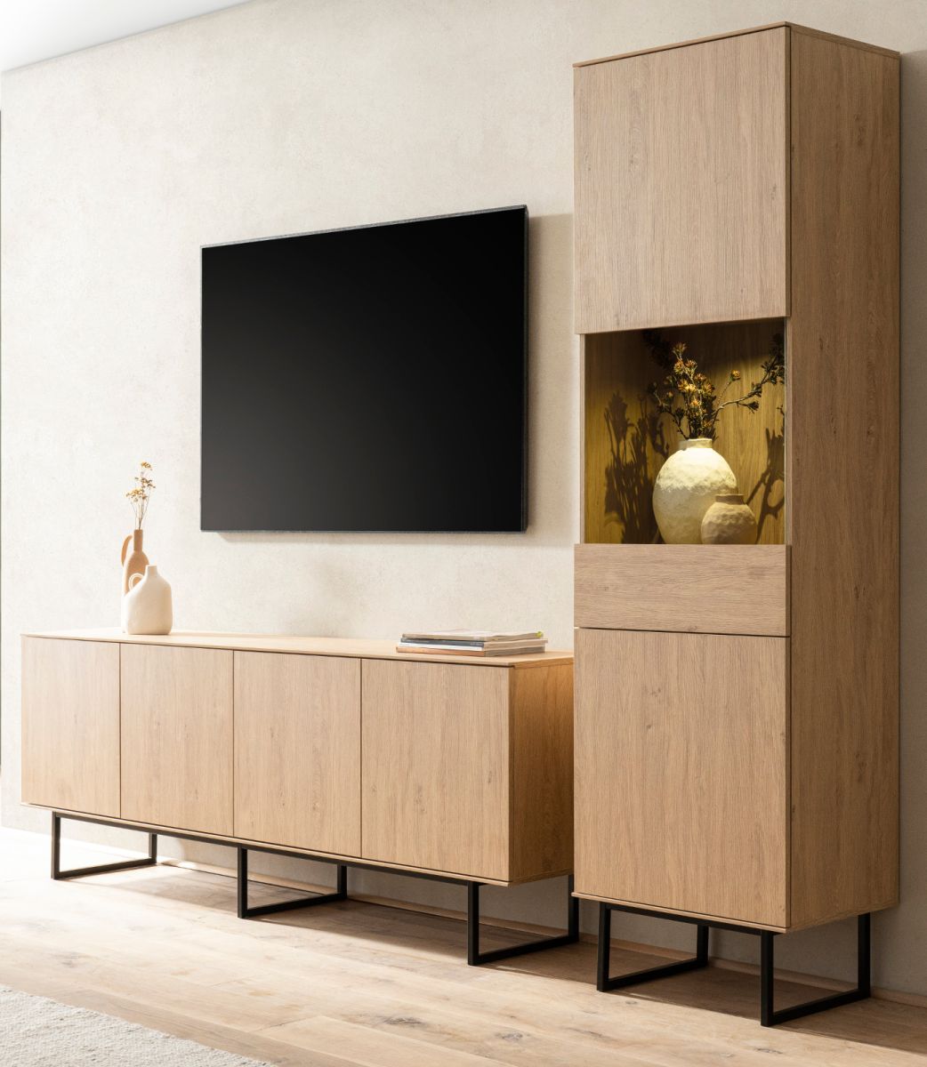 Wohnwand Breda in Eiche 270 x 200 cm