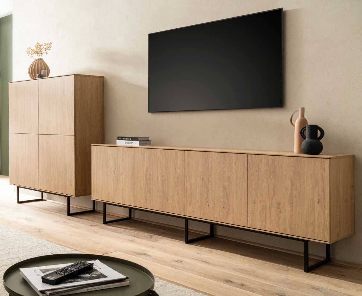 Wohnwand Breda in Eiche 330 x 137 cm