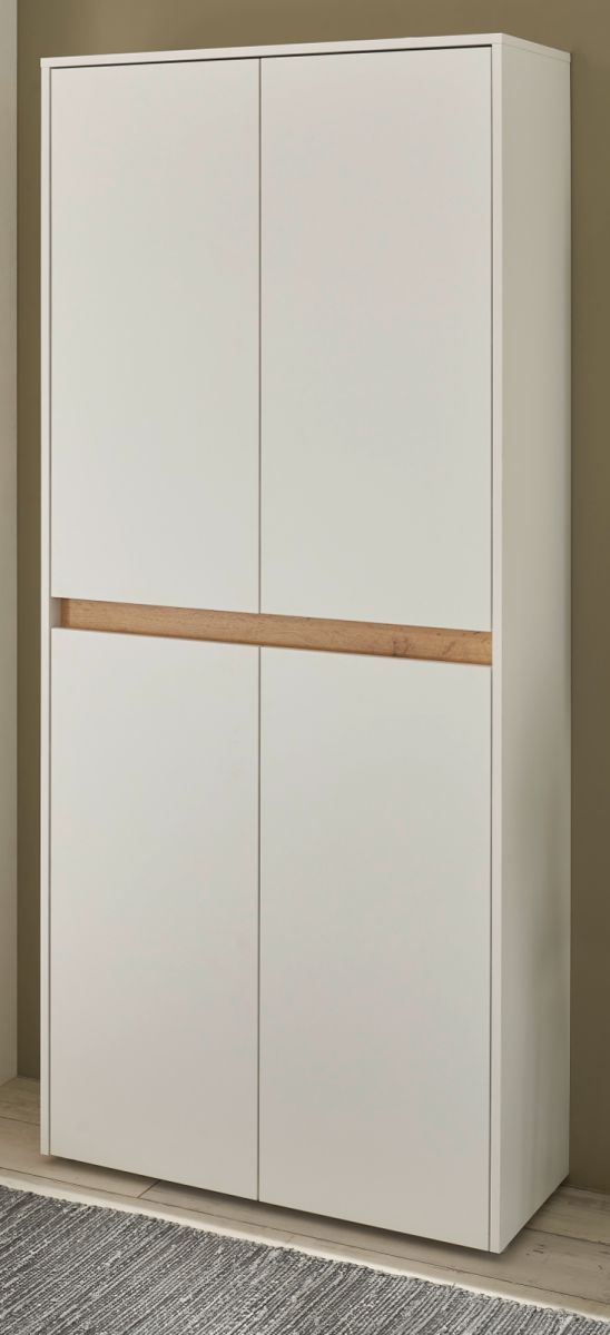 Schuhschrank Center in weiß und Eiche Wotan 85 x 195 cm