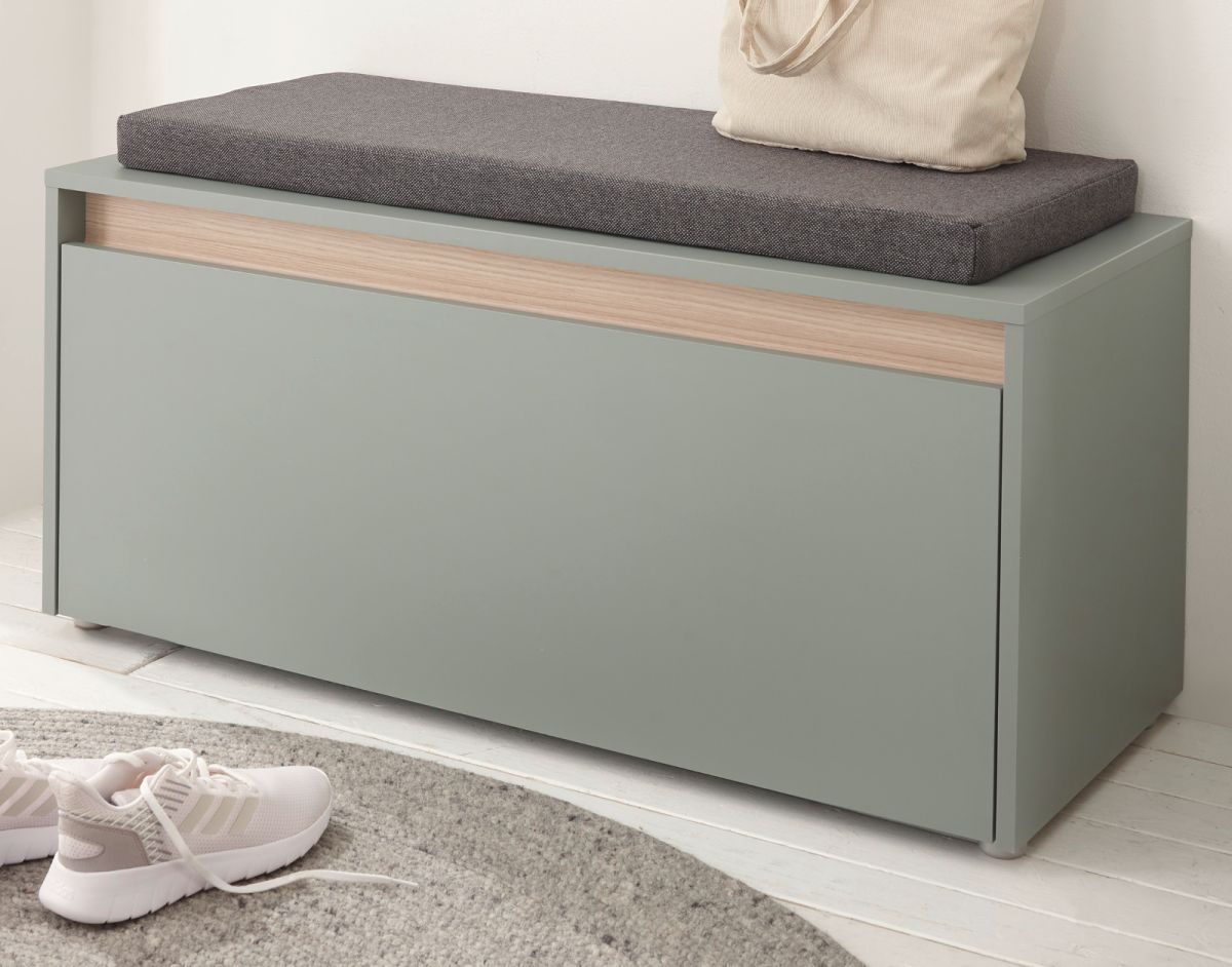 Garderobe Sitzbank Center in Salbei und Eiche 100 cm