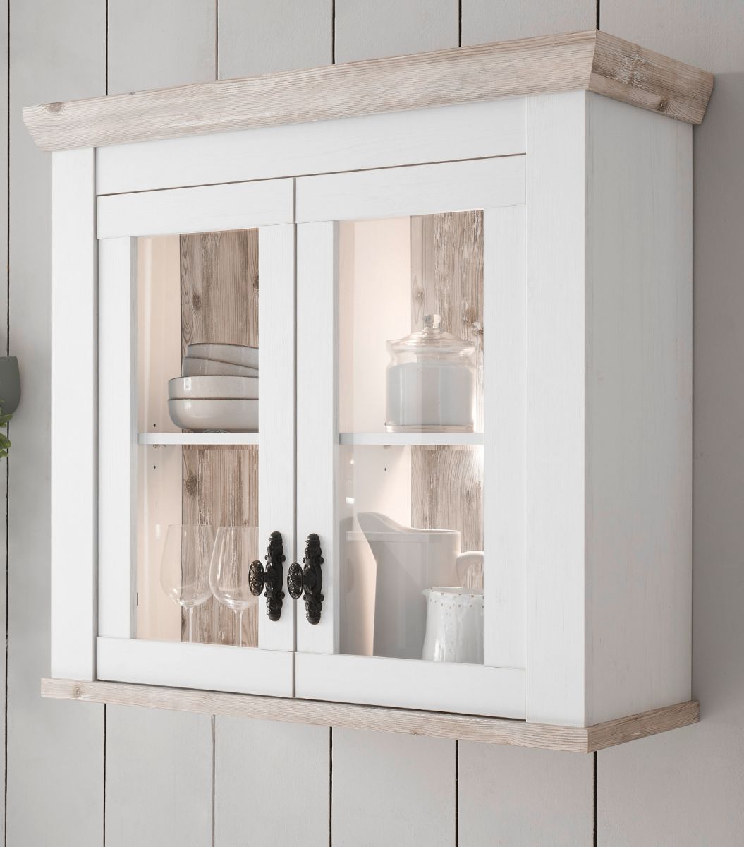 Küche Hängeschrank Rovola in Pinie weiß Landhaus 92 x 85 cm