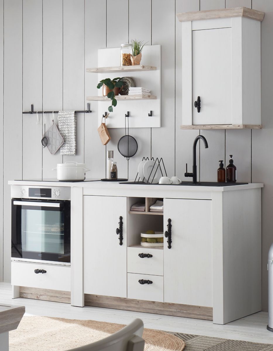 Küche Set 4-tlg. Rovola in Pinie weiß Landhaus 191 cm