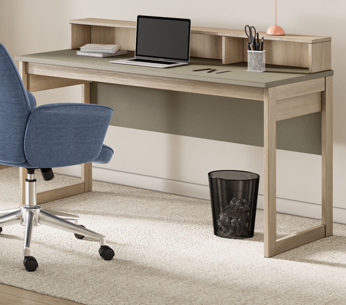 Schreibtisch Finnes in Salbei und Eiche 120 cm