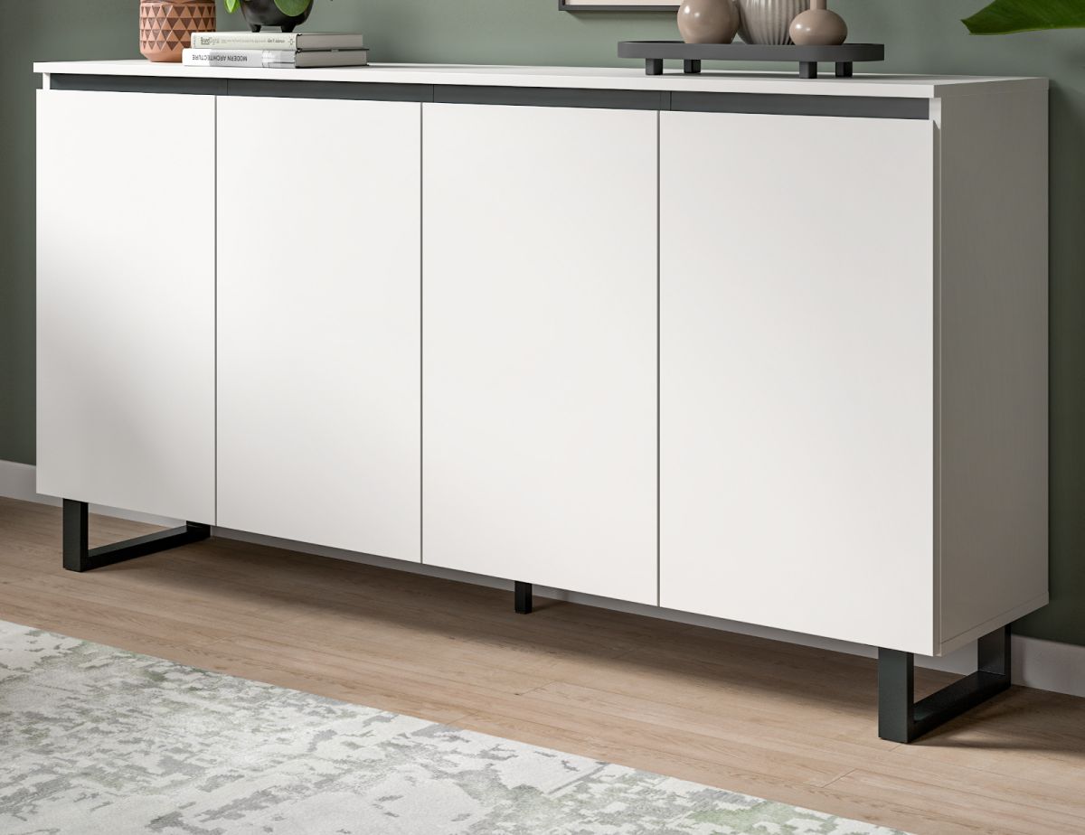 Sideboard Gelia in weiß und schwarz 160 cm